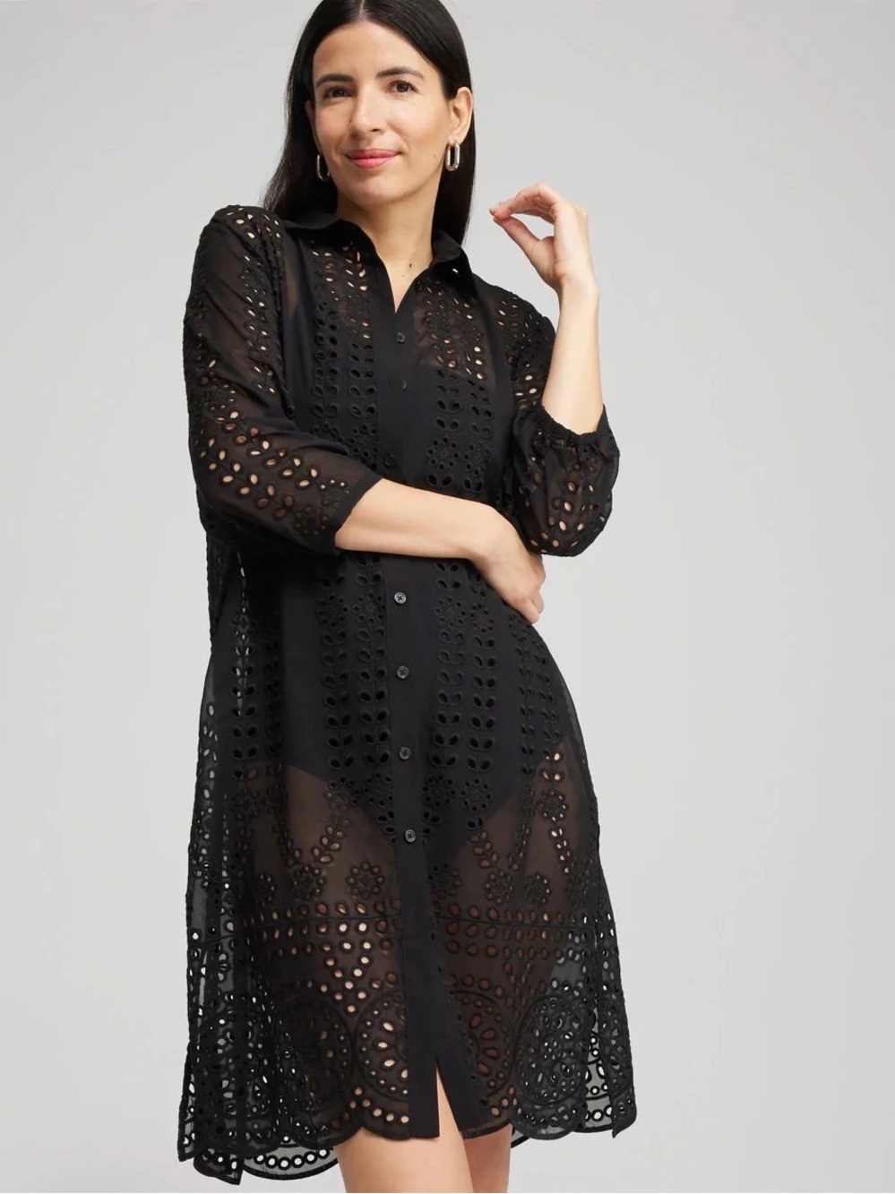 CHICOS Shirt Dress Swim Coverup, Like New